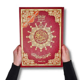 Rood Koran met gouden patronen en Arabische kalligrafie, Koran Tajweed XL - Hafs